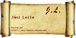 Jáni Leila névjegykártya